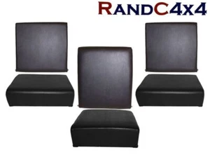 Land Rover Series 2 2a 3 Standard Black Vinyl Front Seat Set Base + Cushion 4305 - Picture 1 of 5