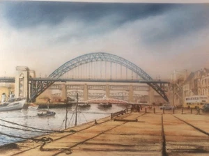 "Impresión de imagen Edwin Blackburn River Tyne Bridge Quayside Newcastle Gateshead 20""" - Imagen 1 de 2