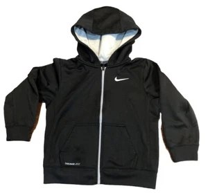 Nike Black Jacket Hoodie Zip Up Therma Fit Boy Girl Youth Unisex Size 7 - Picture 1 of 6