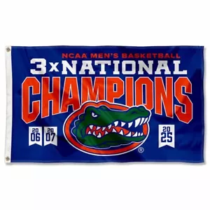 Florida Gators 3x Time National Champions 3x5 pies universidad NCAA bandera/bandera - Imagen 1 de 1
