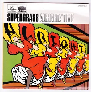 Supergrass Alright / Time UK 7" Orange Vinyl Gatefold PS - Picture 1 of 2