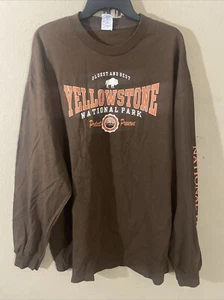 T-shirt Parco Nazionale di Yellowstone Uomo L Large Nera Crew Preserve Protect - Foto 1 di 5