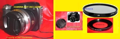 NEW SET To CAMERA NIKON COOLPIX P80 - ADAPTER-RING+LENS CAP+UV FILTER 52mm - Image 1 of 4