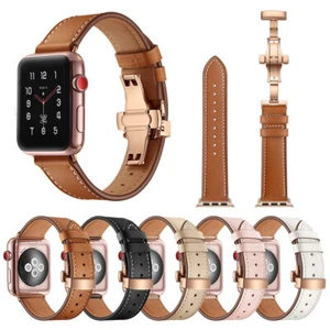Correa de cuero genuino para Apple Watch 11 10 9 8 7 6 SE 41/42/44/45/46/49 mm - Imagen 1 de 61