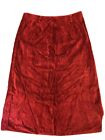 Ae22) Dunnes Stores Women Skirt Size 14 Red Burgundy Striped Skirt