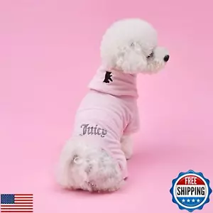 Juicy Couture Hooded Pet Juicy Bling Velour Tracksuit for Small Dogs and Cats - Picture 1 of 5