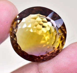 Flawless Natural Bi-Color Ametrine 25.00 Ct Round Certified Untreated Gemstone - Picture 1 of 7