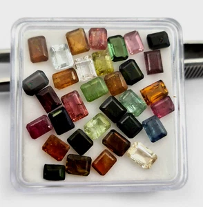 Natural Multi Tourmaline Octagon Cut Loose Gemstone Lot 21 Pcs 4x5 MM 10 CT - Picture 1 of 5