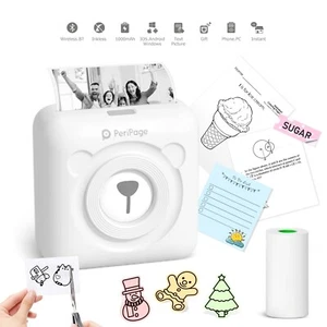 Etikettendrucker Fotodrucker Barcode Selbstklebend Mini Thermodrucker Bluetooth - Bild 1 von 6