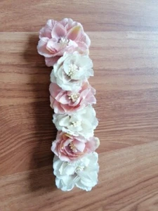 Blumen Haarband Rosa Weiß Feier Hochzeit Damen - Bild 1 von 8