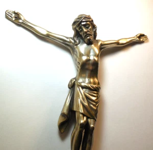 Statua Gesù Cristo Crocifisso - W Germania - Statua Croce Religiosa in Argento - Foto 1 di 7