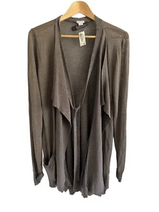 TRANSIT PAR SUCH Olive Linen Open Knit Jacket with Tie SMALL New WITH TAG - Picture 1 of 10