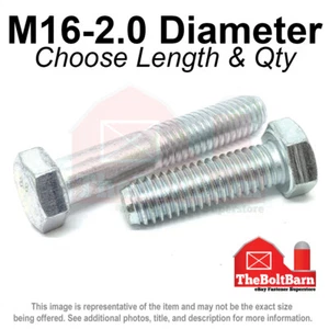 M16-2.0 Class 8.8 Hex Cap Screw Bolts COARSE Thread USS Zinc (Pick Length & Qty) - Picture 1 of 19