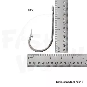 Gancho de acero inoxidable Fish WOW!® 7691S talla 12/0 selecciona del lote 5 10 20 50 100 - Imagen 1 de 9