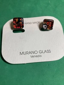 Murano glass Multicolor Stud Earrings Venice New B139 - Picture 1 of 4