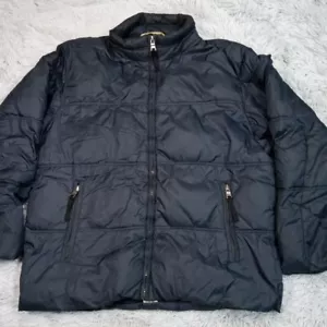 Steve & Barry's Jacket Mens L Blue Double Down Insulated Zip Up Pockets Warm - Picture 1 of 16