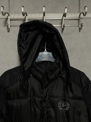 VTG Phat Farm Jacket Men M BLK Relaxed Puffer Parka Detachable Hood Y2K Hip Hop - Image 1 of 4