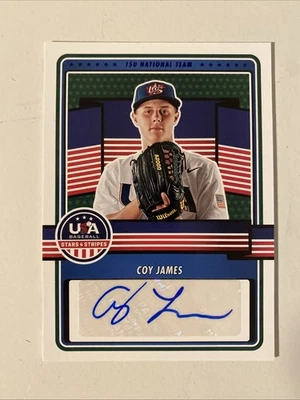 Coy James 2023 Panini Stars & Stripes Team USA Blue Foil Auto Baseball Card - Image 1 of 2