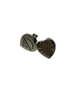 Tiffany & Co. Sterling Silver Heart Studs - Picture 1 of 6