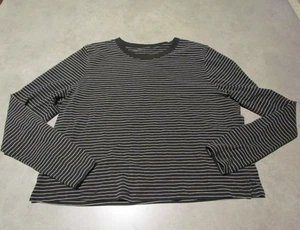 Lululemon shirt 6/8  Black White Striped Long Sleeve cropped T-shirt - Picture 1 of 5