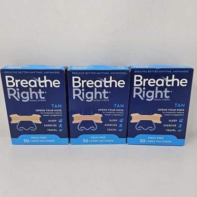 Lote de 3 tiras para nariz respirar bien en cualquier momento y en cualquier lugar ayuda para dormir congestión nasal Foto 1 de 4