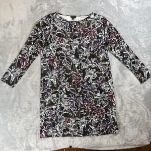 J.Jill Wearever Collection Gr. Medium Etuikleid 3/4 Ärmel Rundhals geblümt - Bild 1 von 5