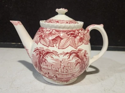 Tetera redonda de 4 tazas Masons Vista rosa Ironstone Foto 1 de 4