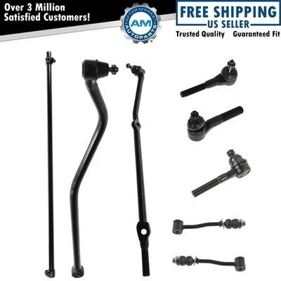8pc Steering Suspension Kit Tie Rods Sway Bar Links Track Bar for Cherokee - Image 1 of 4