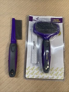 Hertzko Cat & Dog Shed Grooming Brush And Comb Set NOB - Picture 1 of 6