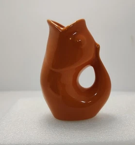 GurglePot Mini Fish Orange 4" Tall Ceramic Pitcher or Vase Dated 2006 - Picture 1 of 6