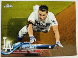 2018 Topps Chrome Baseball Corey Seager Los Angeles Dodgers base card #192 - Picture 1 of 2