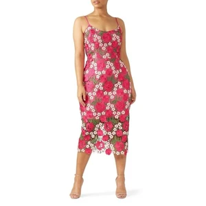 Kleid The Population Neu mit Etikett Alexa Blumen bestickt Spitze Etui Midikleid S - Bild 1 von 16