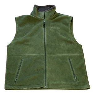 COLUMBIA OUTDOOR FLEECE WESTE HERREN GR. L GRÜN DURCHGEHENDER REISSVERSCHLUSS TASCHEN STICKEREI LOGO - Bild 1 von 6