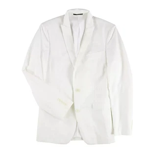 Bar III Men's Blazer 38L 2 Button White Cotton Shell Slim Fit Notch Lapel Jacket - Picture 1 of 2