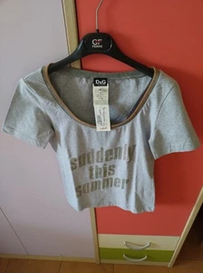 Top Leggero Taglia S 40 Italiana D & G Grigio Chiaro Cotone Vintage But New - Foto 1 di 3