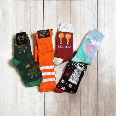 Novelty Socks Bundle Variety Holiday St Patricks Easter Leg Day Ladies  4-10 - Image 1 of 4