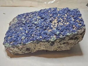 Big Plate Of Azurite Rosettes On Matrix From Southwestern US Copper Mine - Picture 1 of 12
