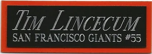 TIM LINCECUM NAMENSSCHILD FÜR HANDSIGNIERTES signiertes Baseball Display WÜRFEL ETUI - Bild 1 von 5