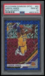 2019 Panini Donruss Optic #60 Lebron James Blue Velocity PSA 10 - Picture 1 of 2