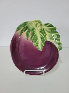 Fitz and Floyd Classics Le Marche Purple Eggplant Canape Appetizer Plate - Picture 1 of 6