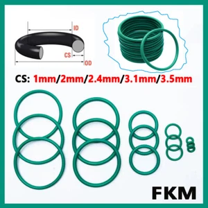 Rubber FKM O Ring Seals Fluorine Rubber Gasket 1/2/2.4/3.1/3.5mm Cross Section - Picture 1 of 11