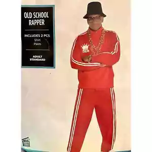 NEW Old School Tracksuit Rapper Red Suit Yourself Fancy Halloween Adult Costume - Picture 1 of 5