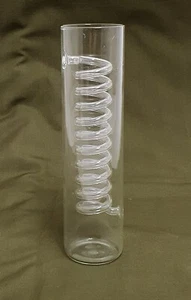Jarrón de diseño rareza transparente espiral giratoria jarrón de vidrio alrededor de 1960 H 25 cm - Imagen 1 de 8