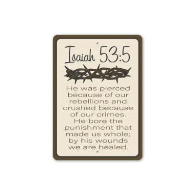 Letrero de metal de la escritura de la corona de espinas de Jesús Foto 1 de 4