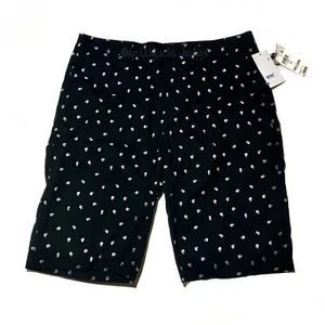 NWT Univibe “Skully” Big Boys 20 Black White Skull Print Chinos Shorts New Punk - Picture 1 of 7