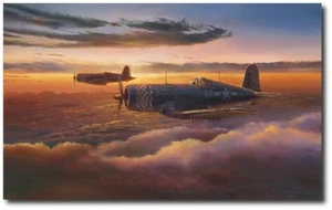 HEADING HOME REFLECTIONS by Rick Herter - F-4U Corsair - Aviation Art Print - Picture 1 of 1