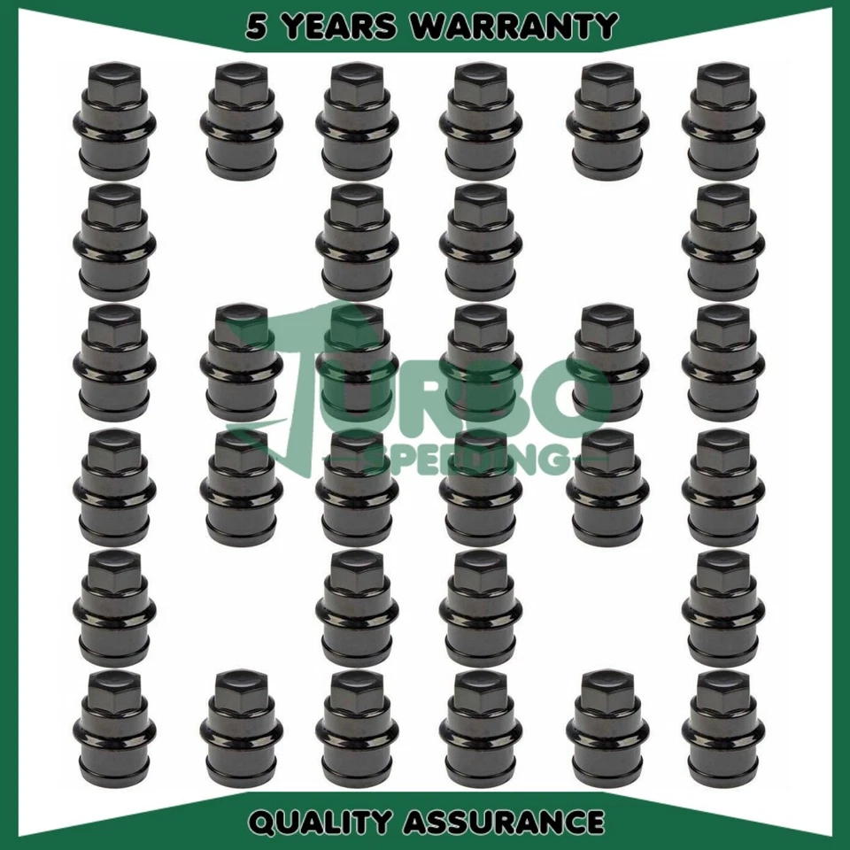 Set of 32 Wheel Lug Nut Cap Black Plastic for Chevrolet Cadillac Truck — 第 1/4 张图片