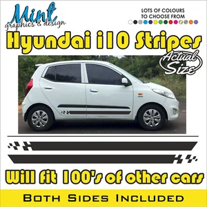 HYUNDAI i10 Side Stripes FITS ALL MODELS Decals Stickers Graphics FREE P&P 027 - Bild 1 von 4