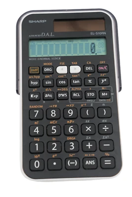Sharp EL-510RN Scientific Calculator D.A.L. Solar Power LR1130 Black Math Tool - Image 1 of 4