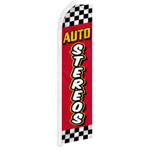 Auto Stereos Advertising Swooper Feather Flutter Flag Car Sound System RED - Picture 1 of 2